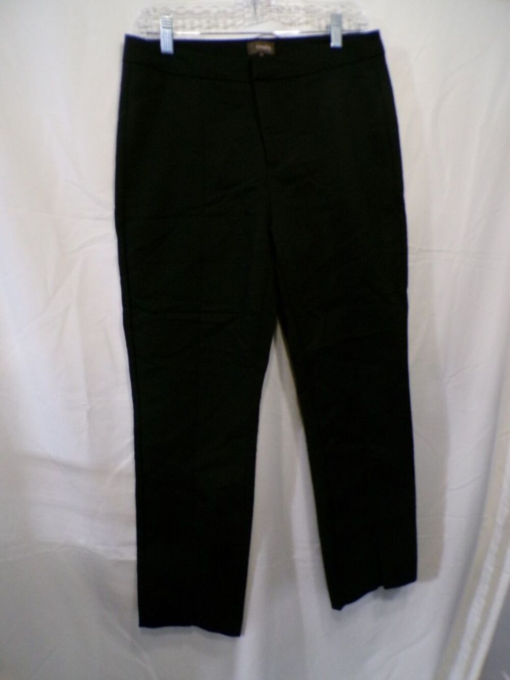 Crosby Women's Dress Pants Black Size 8 Straight Flat Front Workwear
